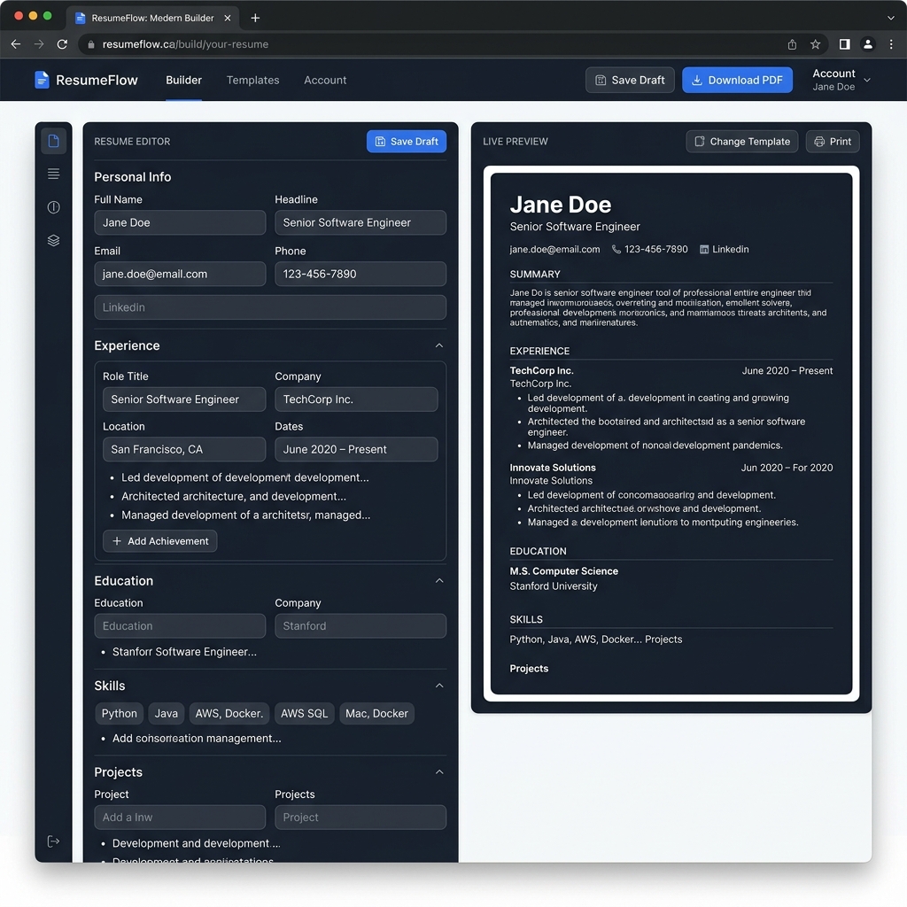 Resume Builder UI